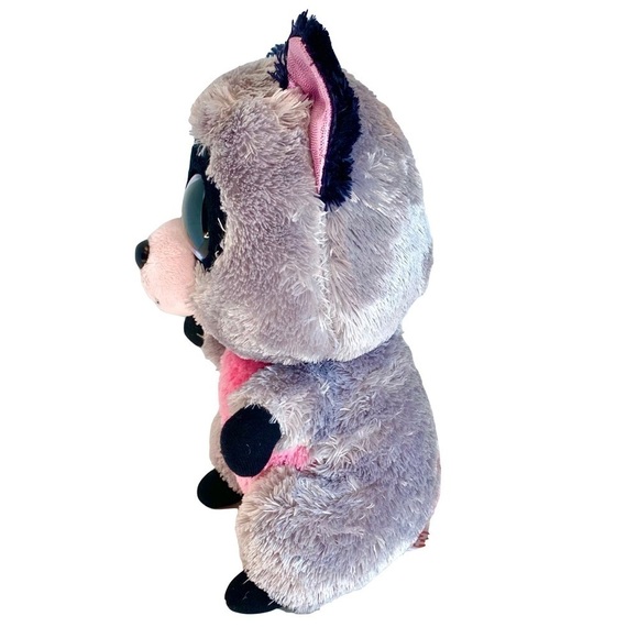 Ty Beanie Boo 8" Raccoon with Pink Sparkly Eyes "Rocco" Children Toy Collector - Picture 2 of 8